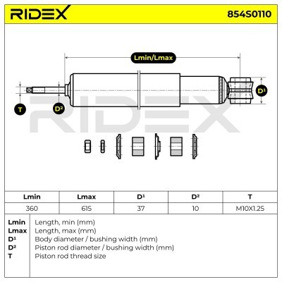 Shock Absorber RIDEX 854S0110 854S0110 - photo 8