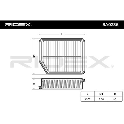 Air Filter RIDEX 8A0236 8A0236 - photo 8