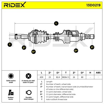 Drive Shaft RIDEX 13D0219 13D0219 - photo 7