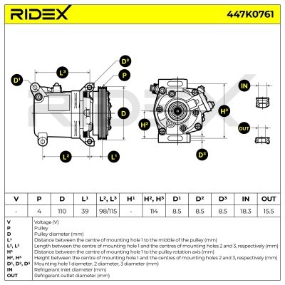 Compressor, Air Conditioning SUZUKI SWIFT III 447K0761 - photo 10