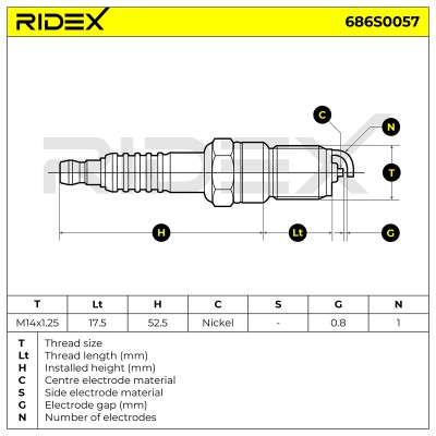 Spark Plug RIDEX 686S0057 686S0057 - photo 6