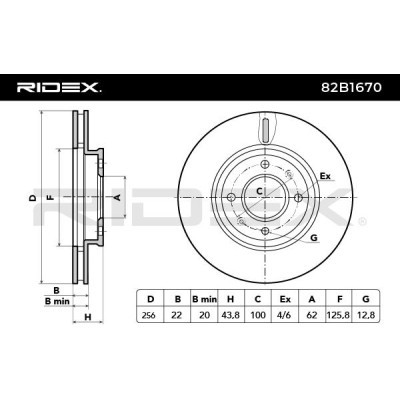 Brake Disc RIDEX 82B1670 82B1670 - photo 6
