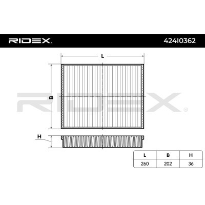 Cabin Air Filter RIDEX 424I0362 424I0362 - photo 2