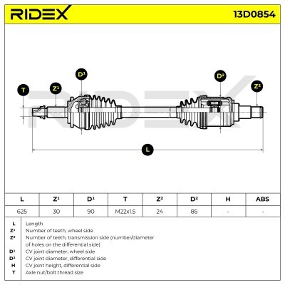 Drive Shaft RIDEX 13D0854 13D0854 - photo 8