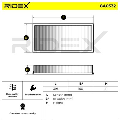 Air Filter RIDEX 8A0532 8A0532 - photo 6