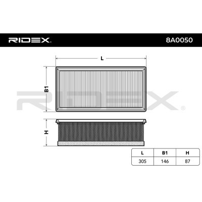 Air Filter RIDEX 8A0050 8A0050 - photo 3