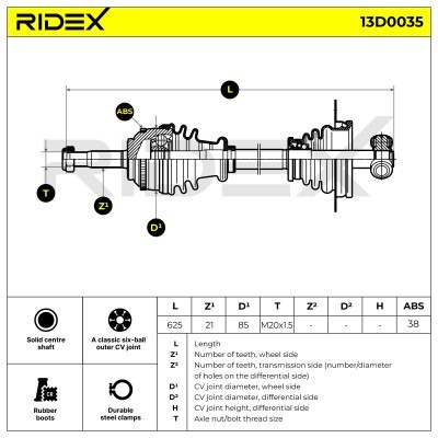 Drive Shaft RIDEX 13D0035 13D0035 - photo 7