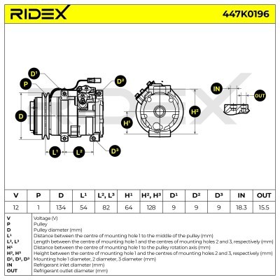 Compressor, Air Conditioning 447K0196 - photo 7