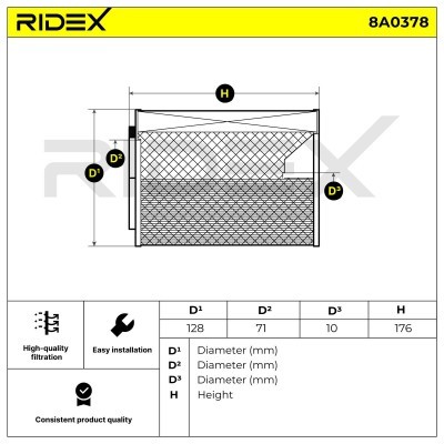 Air Filter RIDEX 8A0378 8A0378 - photo 5