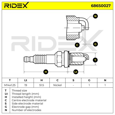 Spark Plug RIDEX 686S0027 686S0027 - photo 7