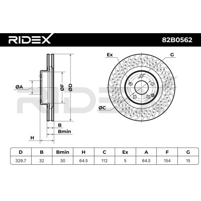 Brake Disc RIDEX 82B0562 82B0562 - photo 6