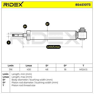 Shock Absorber RIDEX 854S1073 854S1073 - photo 8