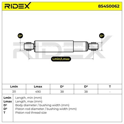 Shock Absorber RIDEX 854S0062 854S0062 - photo 5