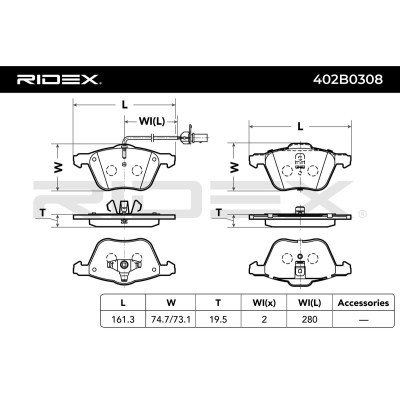 Brake Pads Set RIDEX 402B0308 402B0308 - photo 3