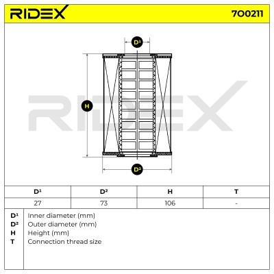 Oil Filter RIDEX 7O0211 7O0211 - photo 5