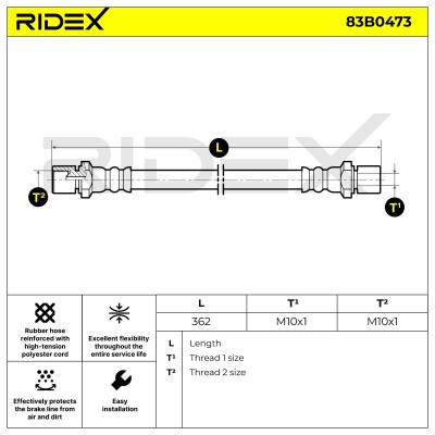 Brake Hose RIDEX 83B0473 83B0473 - photo 5