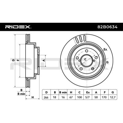 Brake Disc RIDEX 82B0634 82B0634 - photo 3
