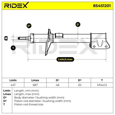 Shock Absorber RIDEX 854S1201 854S1201 - photo 8