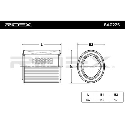 Air Filter RIDEX 8A0225 8A0225 - photo 5