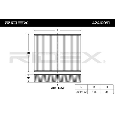Cabin Air Filter RIDEX 424I0091 424I0091 - photo 5