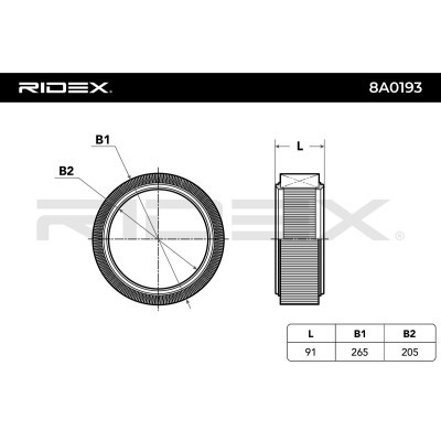 Air Filter RIDEX 8A0193 8A0193 - photo 3