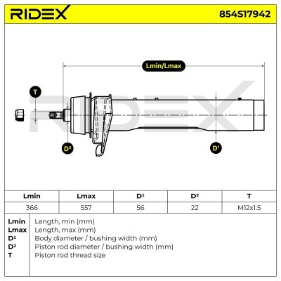 Shock Absorber RIDEX 854S17942 854S17942 - photo 8