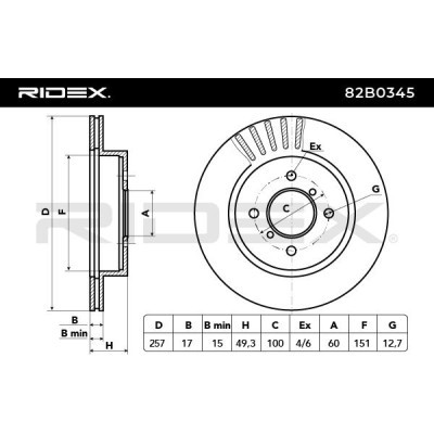 Brake Disc RIDEX 82B0345 82B0345 - photo 6