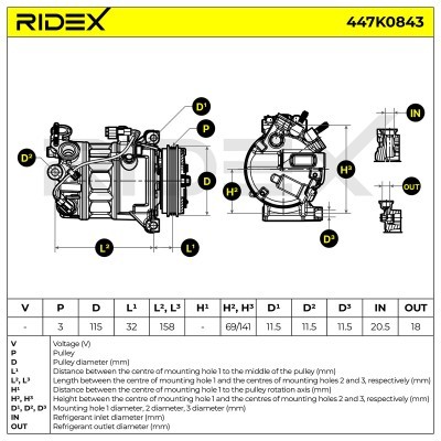 Compressor, Air Conditioning VOLVO XC60 V60 447K0843 - photo 7