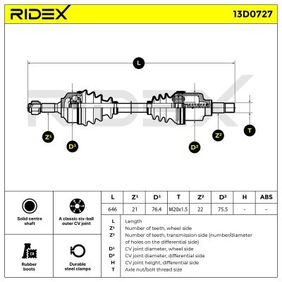 Drive Shaft RIDEX 13D0727 13D0727 - photo 8