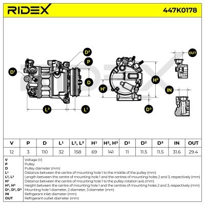 Compressor, Air Conditioning VOLVO XC60 V60 447K0178 - photo 7