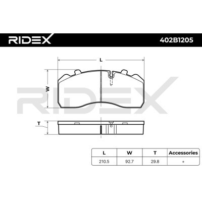 Brake Pads Set RIDEX 402B1205 402B1205 - photo 8