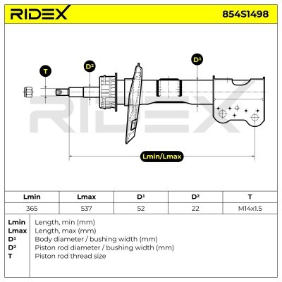 Shock Absorber RIDEX 854S1498 854S1498 - photo 8