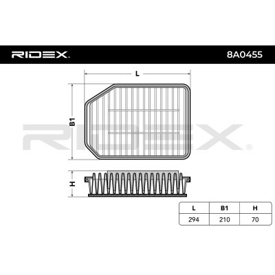 Air Filter RIDEX 8A0455 8A0455 - photo 6