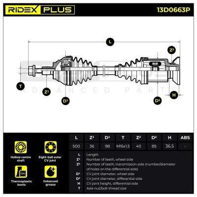 Drive Shaft RIDEX 13D0663P 13D0663P - photo 9