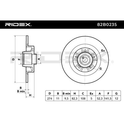 Brake Disc RIDEX 82B0235 82B0235 - photo 2