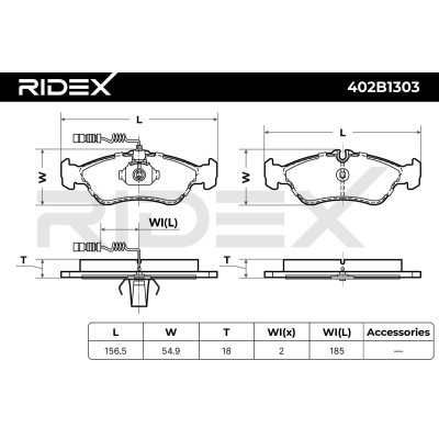 Brake Pads Set RIDEX 402B1303 402B1303 - photo 5