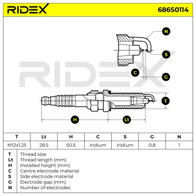 Spark Plug RIDEX 686S0114 686S0114 - photo 5
