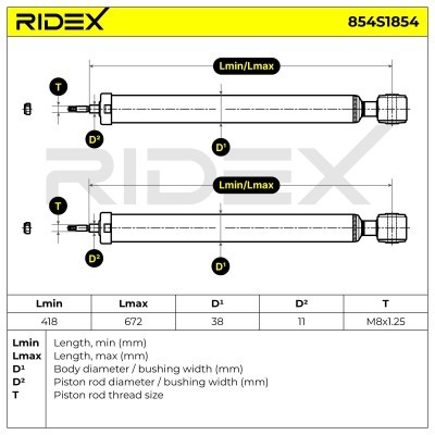 Shock Absorber RIDEX 854S1854 854S1854 - photo 4