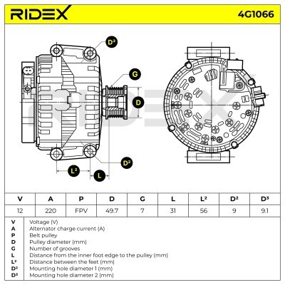 Alternator RIDEX 4G1066 4G1066 - photo 5