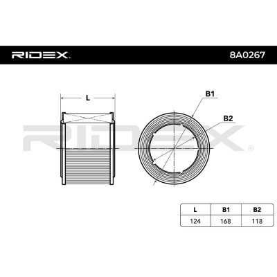 Air Filter RIDEX 8A0267 8A0267 - photo 3