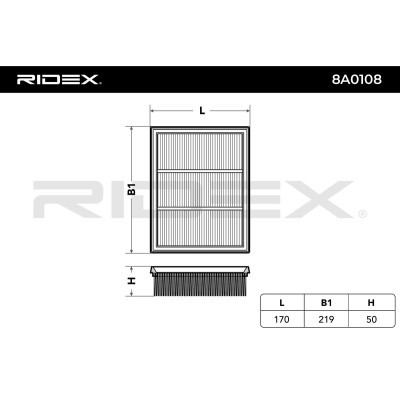 Air Filter RIDEX 8A0108 8A0108 - photo 3