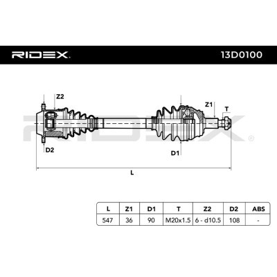 Drive Shaft RIDEX 13D0100 13D0100 - photo 6