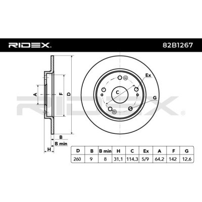 Brake Disc RIDEX 82B1267 82B1267 - photo 3