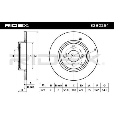 Brake Disc RIDEX 82B0264 82B0264 - photo 4