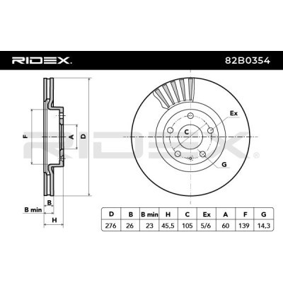 Brake Disc RIDEX 82B0354 82B0354 - photo 5
