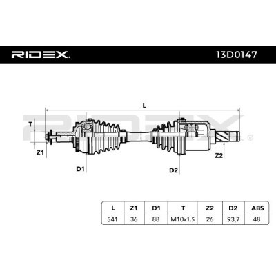 Drive Shaft RIDEX 13D0147 13D0147 - photo 4