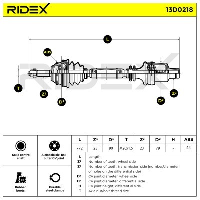 Drive Shaft RIDEX 13D0218 13D0218 - photo 7