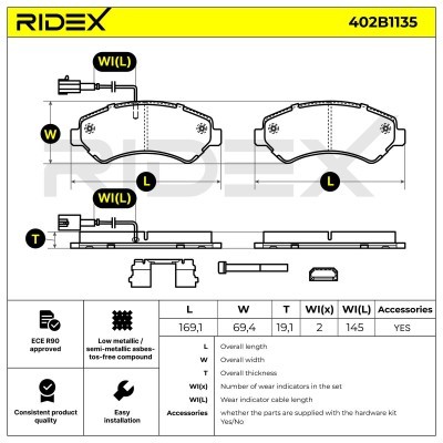 Brake Pads Set RIDEX 402B1135 402B1135 - photo 9