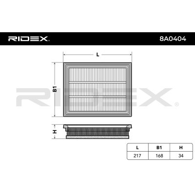 Air Filter RIDEX 8A0404 8A0404 - photo 6