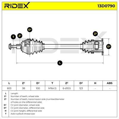 Drive Shaft RIDEX 13D0790 13D0790 - photo 6